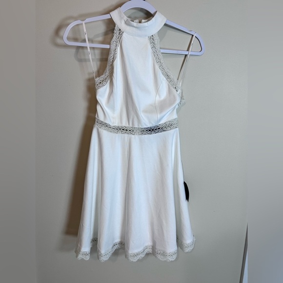 LuLus white lace skater dress New xs extra small black - Picture 4 of 5